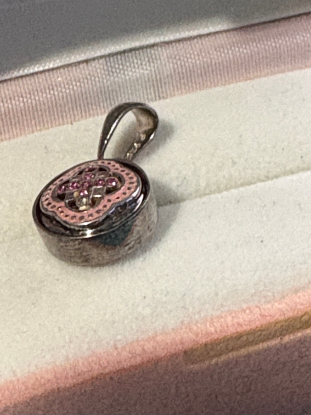 Pink Crystal Pendant - Women's Jewelry Sterling Silver KAMELEON Jewel Pop 33A.